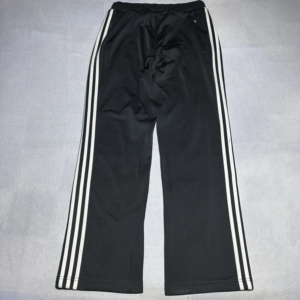 Vintage Y2K Adidas 3 Stripe Zip Pockets Black Track Pants‎ Size Medium